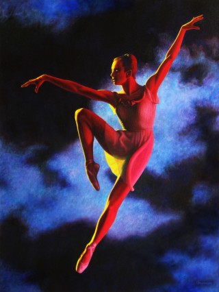 Painting of Red Dancer by Gary Brunson